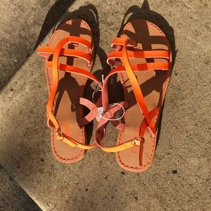 Neon Orange Sandals